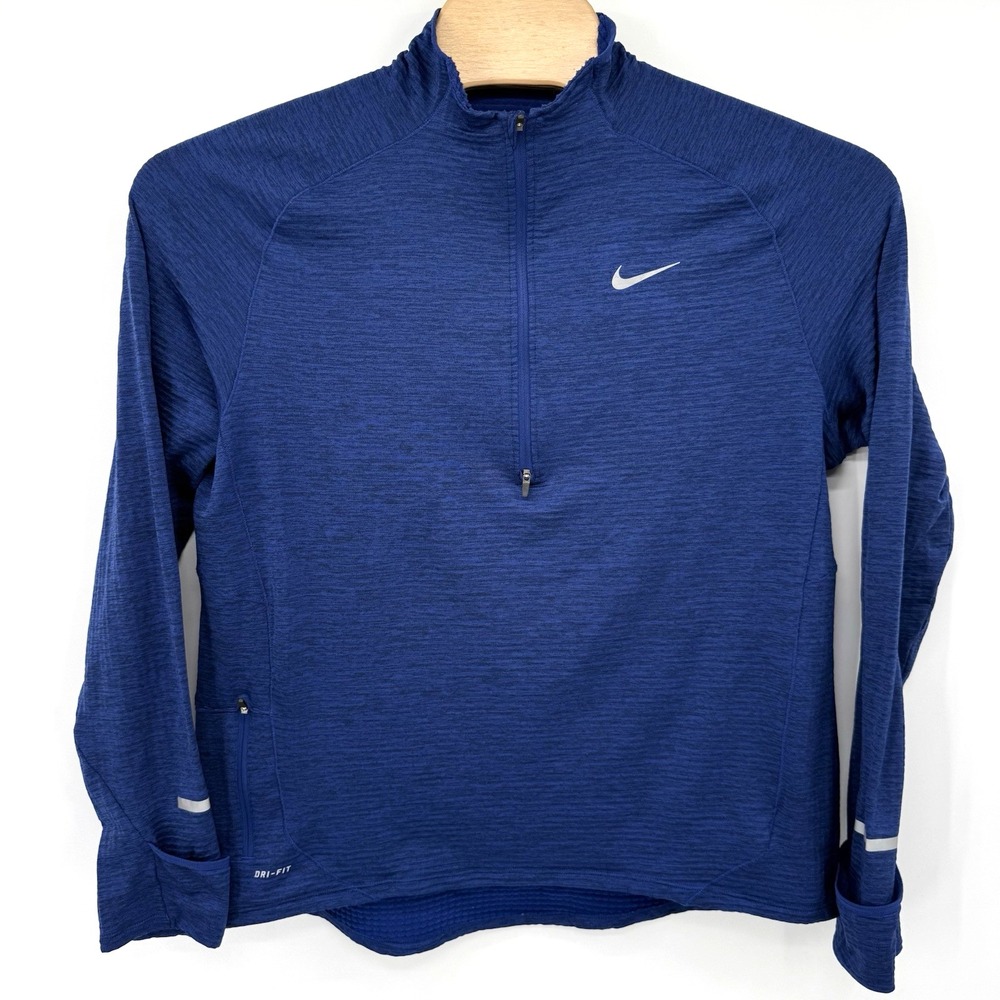 Nike Men's XL Dri-Fit Sphere Element 1/2 Zip Running Top 683906 Blue Running Gym